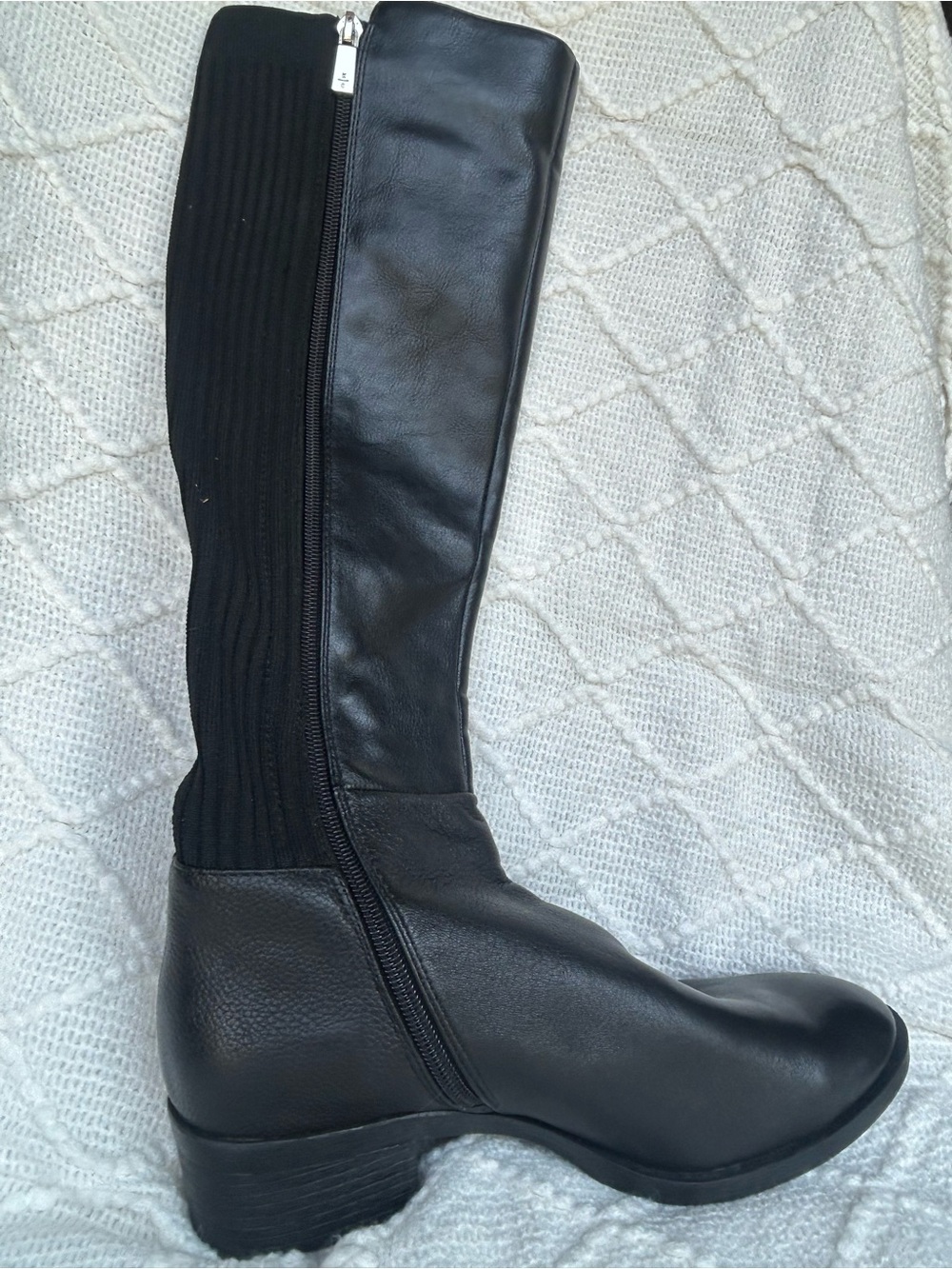 Kenneth Cole Black Over-the-Knee Stretch Panel Boots - Picture 4 of 5